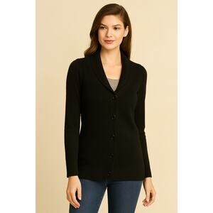 Lilac Bloom Women’s Black Button Cardigan Sweater Size L